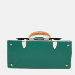 Pre Owned Goyard Green Goyardine Coated Canvas and Leather Saigon MM Top Handle Bag