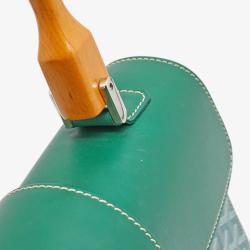 Pre Owned Goyard Green Goyardine Coated Canvas and Leather Saigon MM Top Handle Bag