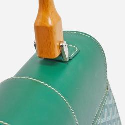 Pre Owned Goyard Green Goyardine Coated Canvas and Leather Saigon MM Top Handle Bag