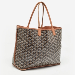 Goyard Brown Goyardine Coated Canvas and Leather Reversible Anjou PM Tote