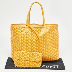 Pre Owned Goyard Mustard Goyardine Coated Canvas and Leather Saint Louis PM Tote