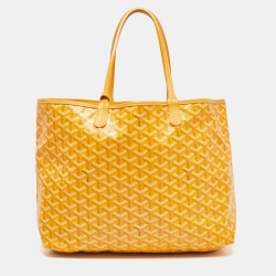 Pre Owned Goyard Mustard Goyardine Coated Canvas and Leather Saint Louis PM Tote