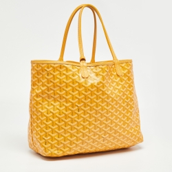 Pre Owned Goyard Mustard Goyardine Coated Canvas and Leather Saint Louis PM Tote