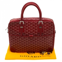 Goyard Red Coated Canvas and Leather Trim Diplomat Briefcase