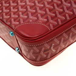 Goyard Red Coated Canvas and Leather Trim Diplomat Briefcase