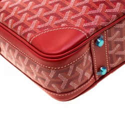 Goyard Red Coated Canvas and Leather Trim Diplomat Briefcase