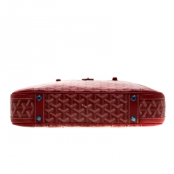 Goyard Red Coated Canvas and Leather Trim Diplomat Briefcase