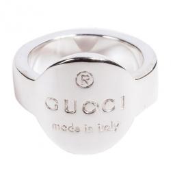 Pre Owned Gucci Round Logo Ring Size 52