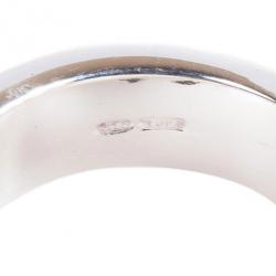 Pre Owned Gucci Round Logo Ring Size 52
