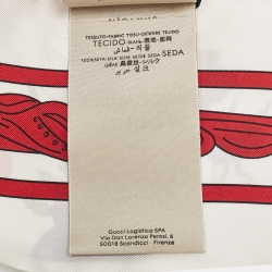 Pre Owned Gucci White Flora Ponty Printed Silk Maxi Bandeau Scarf