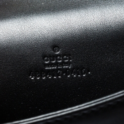 Pre Owned Gucci Black GG Marmont Matelasse Leather Animal Stud Belt Accessory