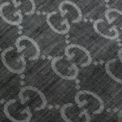 Pre Owned وشاح غوتشي صوف جاكار غوتشيسيما و حرير رصاصي 