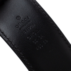 مملوكة مسبقًا Gucci Black Guccissima Leather Interlocking G Buckle Belt 85CM