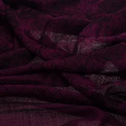 Pre Owned Gucci Purple Printed Wool and Silk Scarf