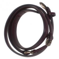 مملوكة مسبقًا Gucci Triple Tour Horsebit Details Cuir Leather Bracelet 17CM