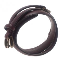 مملوكة مسبقًا Gucci Triple Tour Horsebit Details Cuir Leather Bracelet 17CM