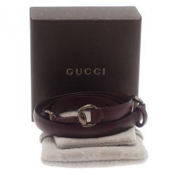 مملوكة مسبقًا Gucci Triple Tour Horsebit Details Cuir Leather Bracelet 17CM
