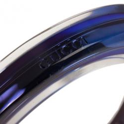 مملوكة مسبقًا سوارغوتشي معدن وزجاج بلكسي زرقاء رفيع 18.5سم