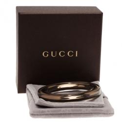 مملوكة مسبقًا سوار غوتشي معدن وبلكسي غلاس بني رفيع 18.5