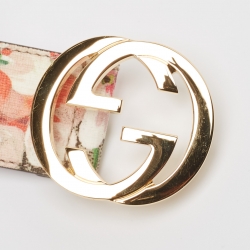 Gucci Multicolor GG Supreme Canvas Blooms Buckle Belt 85CM