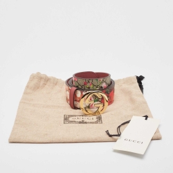Gucci Multicolor GG Supreme Canvas Blooms Buckle Belt 85CM