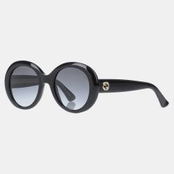 Pre Owned Gucci Black GG0139S Oval Sunglasses 