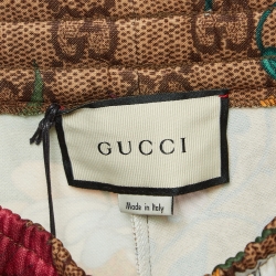 Pre Owned Gucci Multicolor Logo & Floral Print Jersey Sweatpants M
