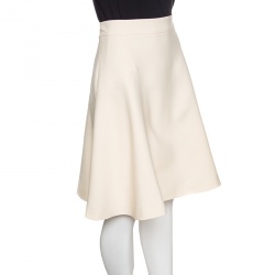 Gucci Cream Wool and Silk High Waist A-Line Skirt L