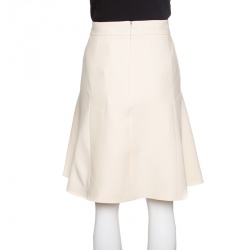 Gucci Cream Wool and Silk High Waist A-Line Skirt L