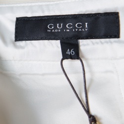 Gucci Cream Wool and Silk High Waist A-Line Skirt L