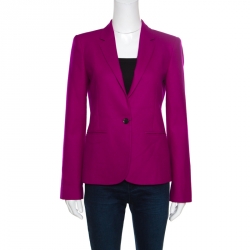Gucci Magenta Pink Wool and Cashmere Tailored Single Button Blazer M