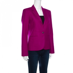 Gucci Magenta Pink Wool and Cashmere Tailored Single Button Blazer M