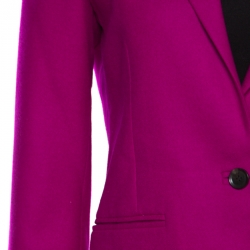 Gucci Magenta Pink Wool and Cashmere Tailored Single Button Blazer M