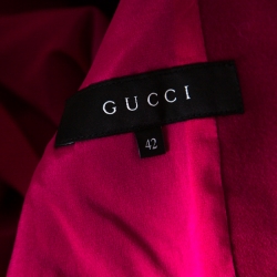 Gucci Magenta Pink Wool and Cashmere Tailored Single Button Blazer M