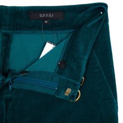مملوكة مسبقًا Gucci Velvet Horsebit Pants S