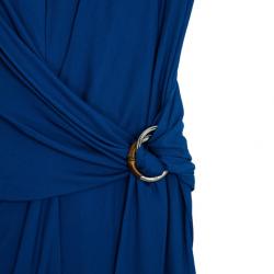 مملوكة مسبقًا Gucci Viscose Jersey Snaffle V-Neck Dress S