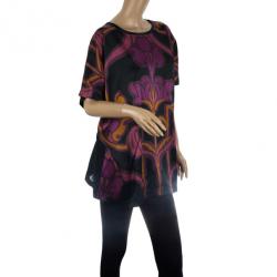 مملوكة مسبقًا Gucci Art Nouveau Flower Print Oversize Top