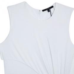 Pre Owned Gucci White Gathered Crewneck Dress L