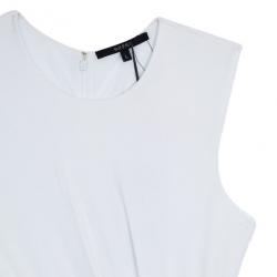Pre Owned Gucci White Gathered Crewneck Dress L