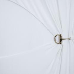 Pre Owned Gucci White Gathered Crewneck Dress L