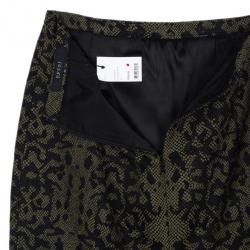 Pre Owned Gucci Jacquard Pencil Skirt L