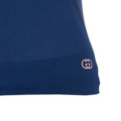 مملوكة مسبقًا Gucci Navy Contrast Trim Sleeveless Top XS