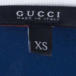 مملوكة مسبقًا Gucci Navy Contrast Trim Sleeveless Top XS