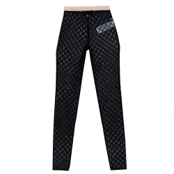 Pre Owned Gucci Black Logo Embroidered Tulle Sheer Leggings XS