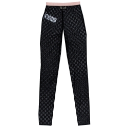 Pre Owned Gucci Black Logo Embroidered Tulle Sheer Leggings XS