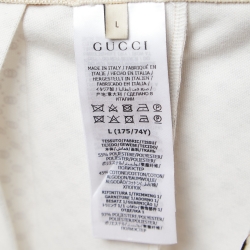 Gucci Beige GG Monogram Jersey Pleated Maxi Skirt L