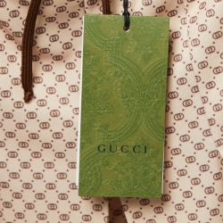 Gucci Beige GG Monogram Jersey Pleated Maxi Skirt L