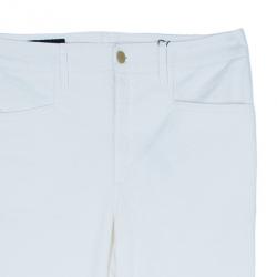 مملوكة مسبقًا L بنطال غوتشي دينيم أبيض أرجل ضيقة بإبزيم 