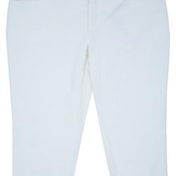 مملوكة مسبقًا L بنطال غوتشي دينيم أبيض أرجل ضيقة بإبزيم 