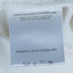 مملوكة مسبقًا L بنطال غوتشي دينيم أبيض أرجل ضيقة بإبزيم 